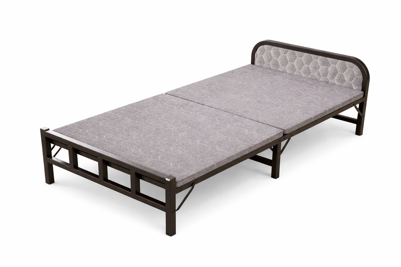 Кровать раскладная с матрасом усиленный каркас 187х80 см Серый (17667)