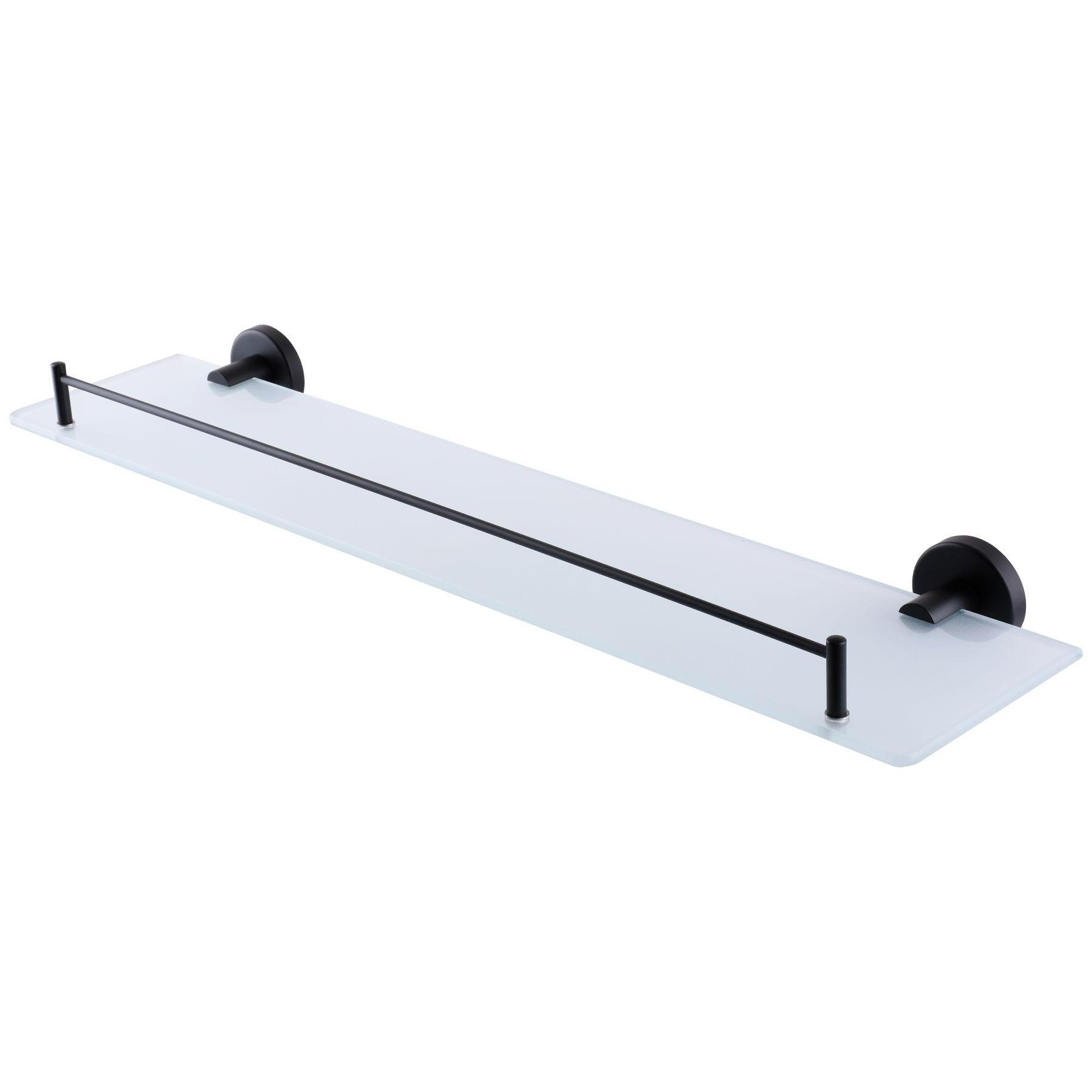 Полка настенная для ванной GLOBUS LUX BS8427 000021194 стеклянная одинарная Черный (103353)