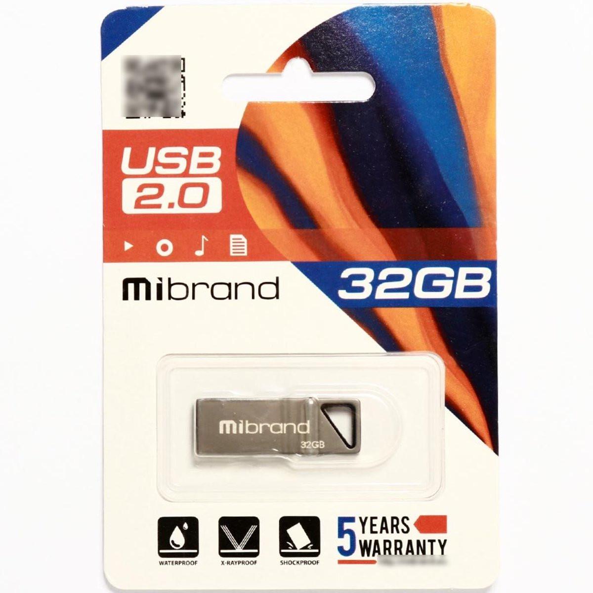 Flash Mibrand USB 2.0 Stingray 32Gb Grey (29caa1-15483) - фото 2