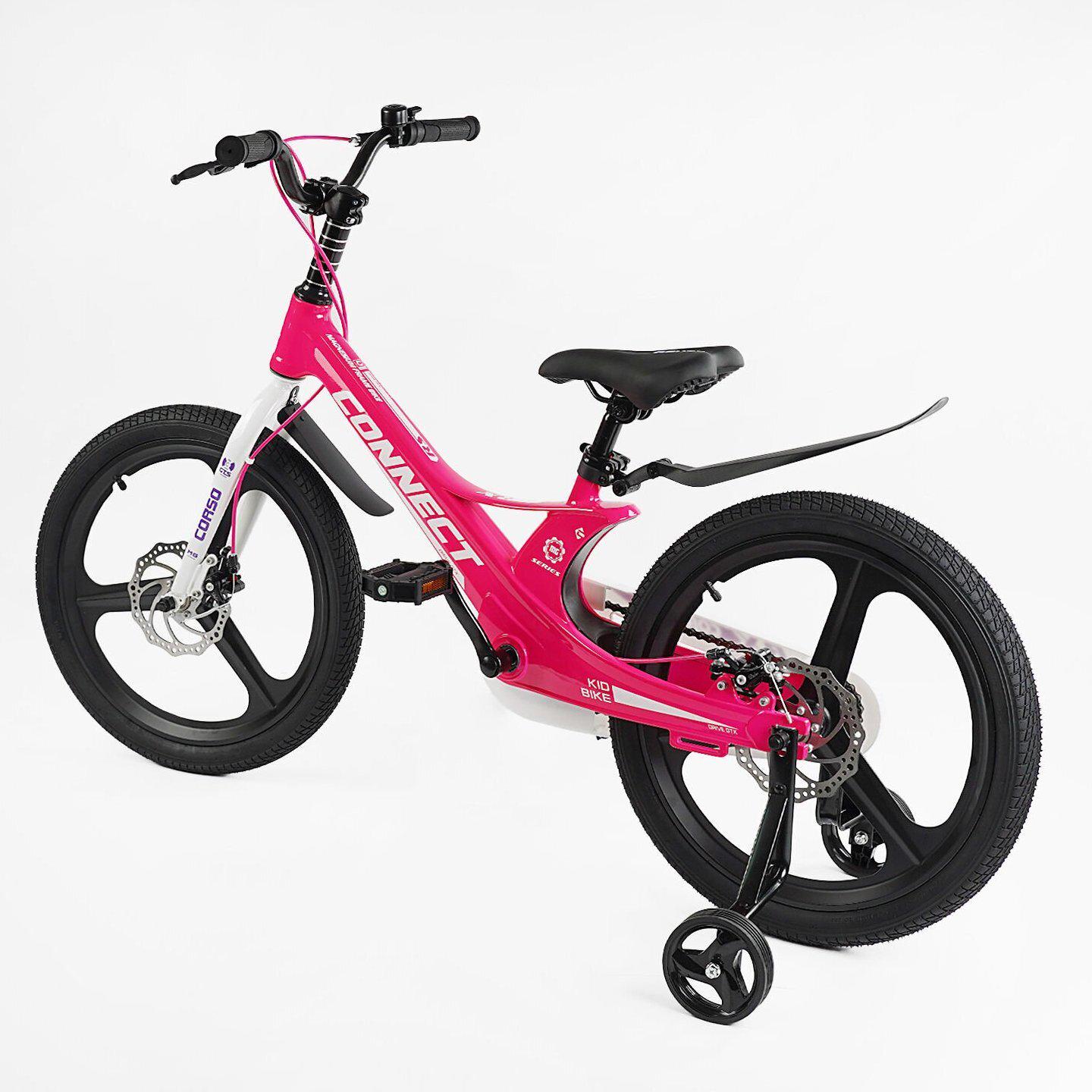 Велосипед двухколесный Corso Connect 20" детский магниевый Малиновый - фото 2