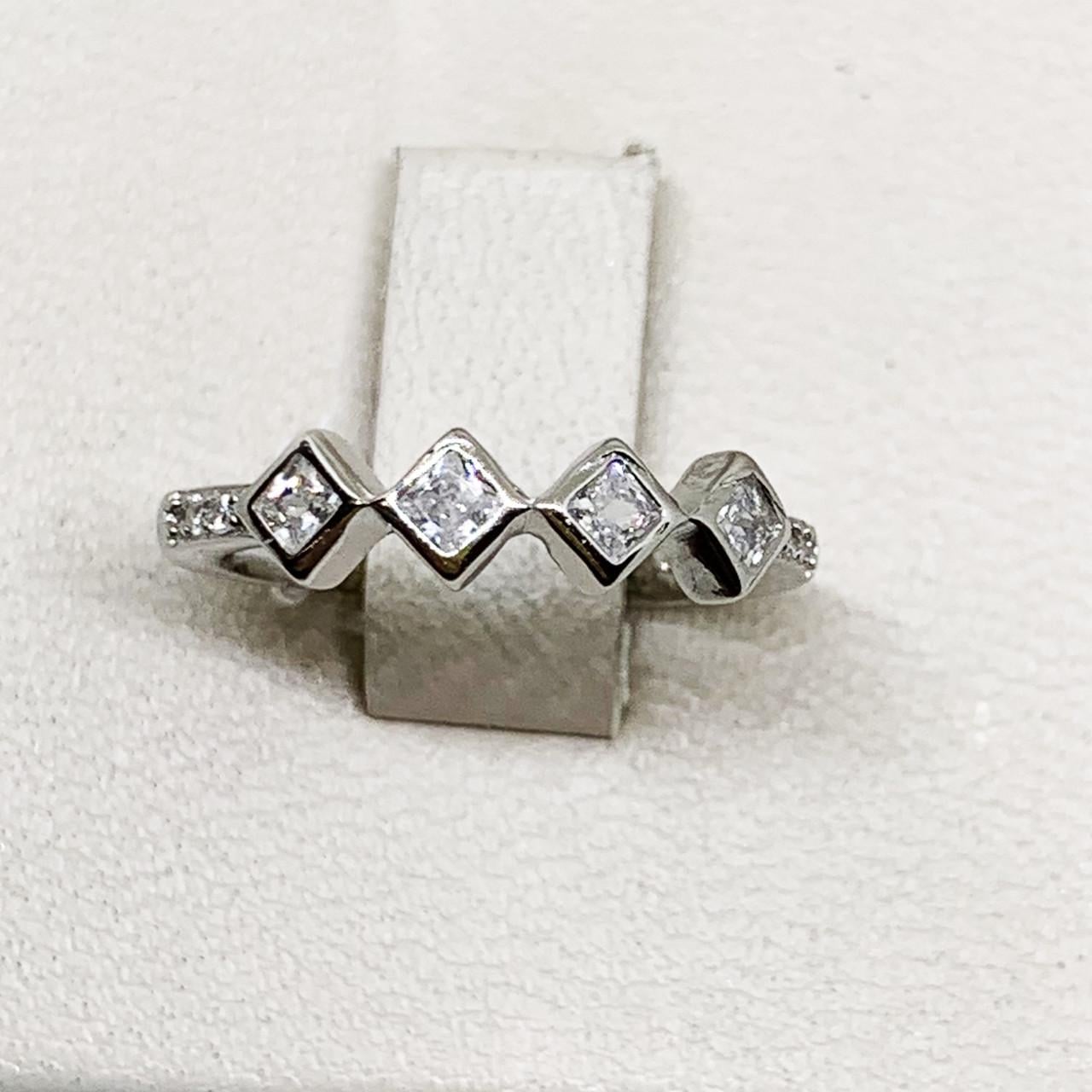Кольцо серебряное с кубическим цирконием 1,87 г р. 15,5 (1714379728)
