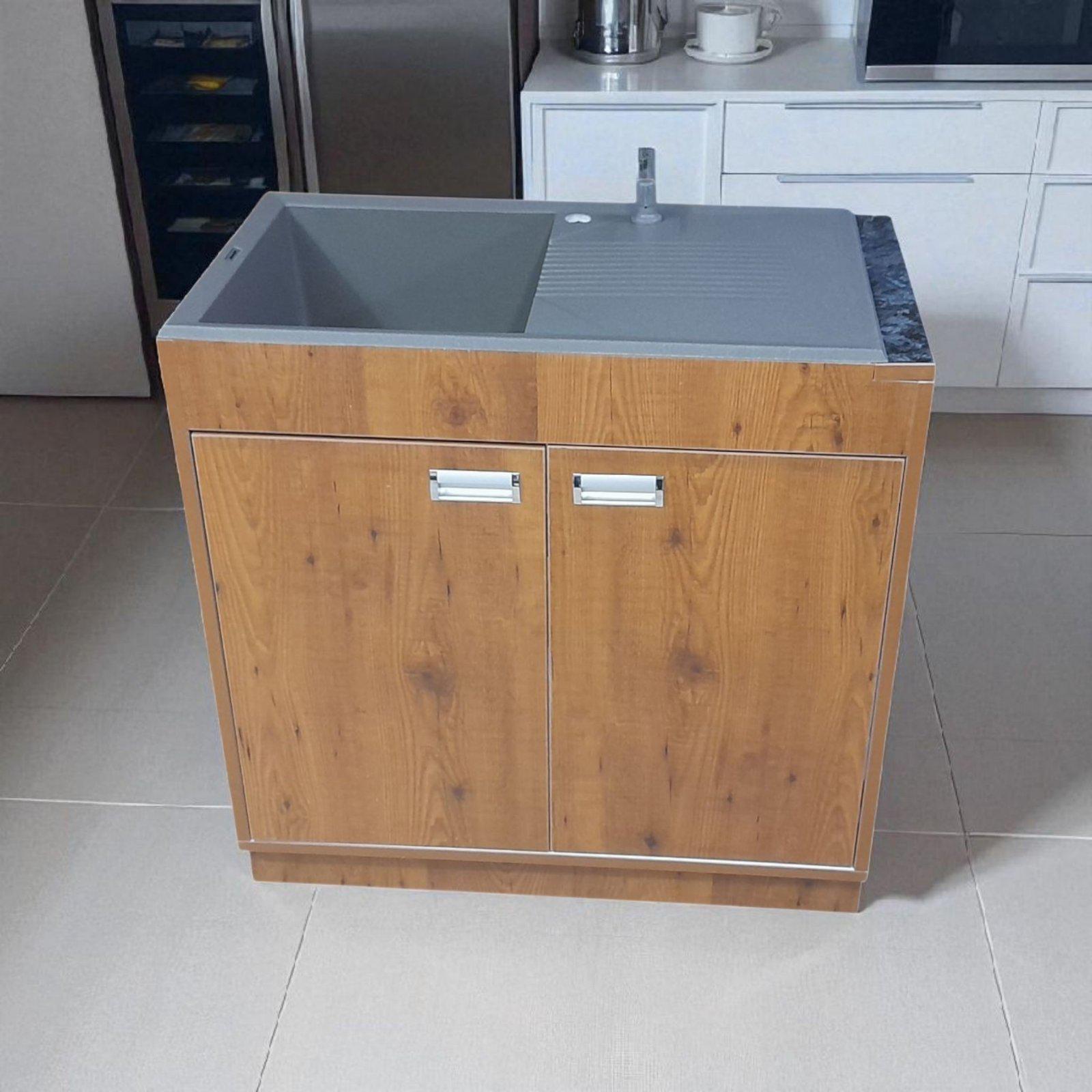 Тумба кухонна пластикова Mikola-M із покриттям HPL 3169 мат з кам'яною мийкою Адамант 90 см (2413) - фото 6 Тумба кухонна пластикова Mikola-M із покриттям HPL 3169 мат з кам'яною мийкою Адамант 90 см (2413) - фото 6