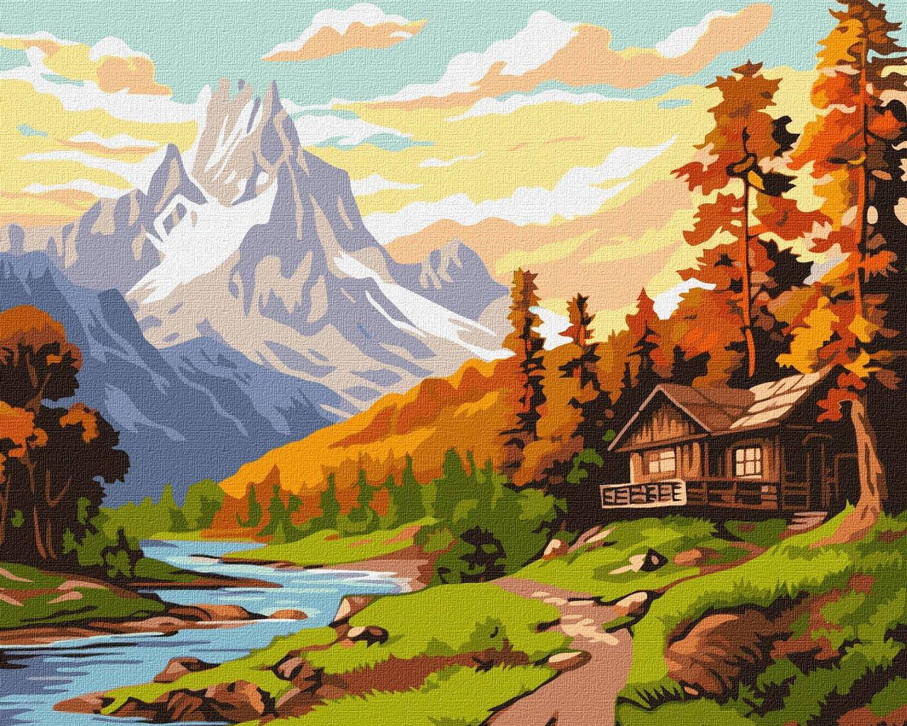 Картина по номерам Ideyka Домик посреди гор 40х50 см (2824808824)