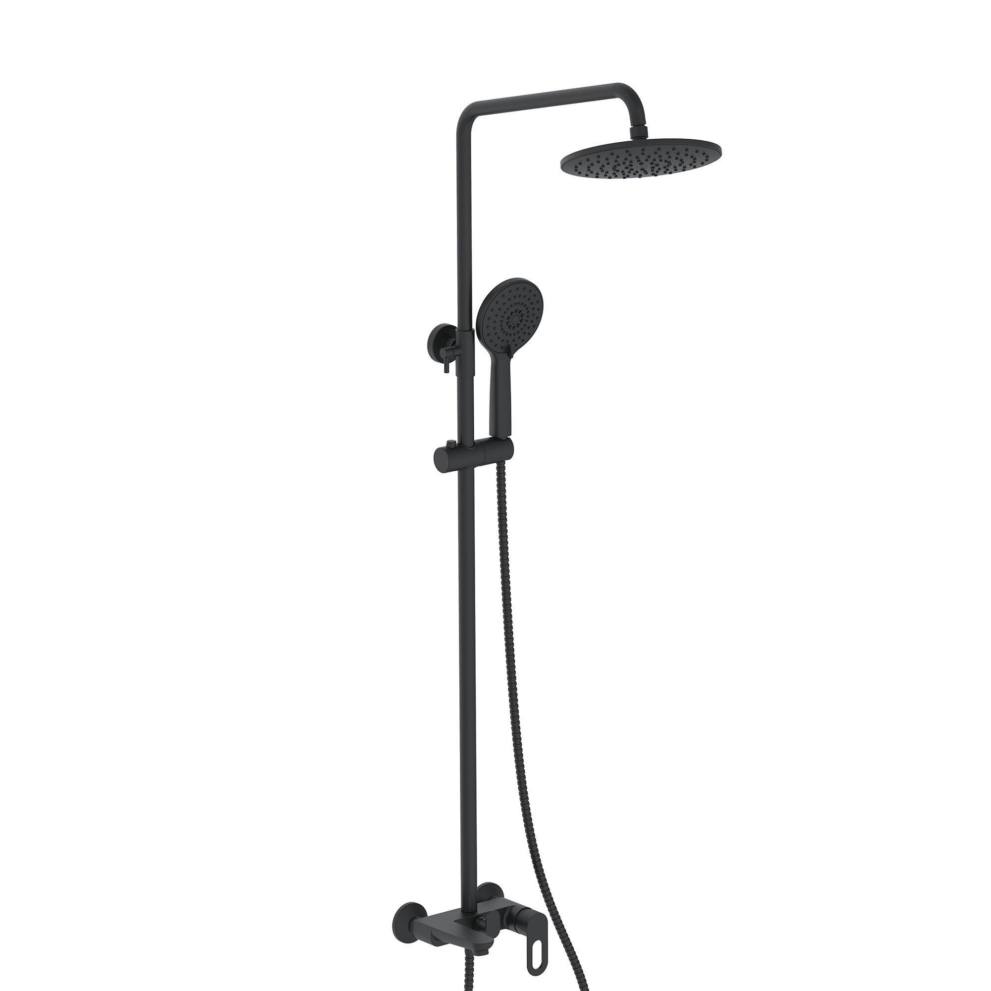 Душевая система Lidz Latwa 1030 k35 на три потребителя с изливом Black (LDLAT1030BLA45422)