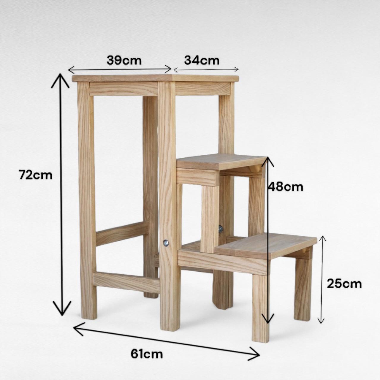 Табурет-лестница деревянный Студія Дерева Вільха ТД бытовой раскладной 3 ступеньки Бежевый (31002891) - фото 2 Табурет-лестница деревянный Студія Дерева Вільха ТД бытовой раскладной 3 ступеньки Бежевый (31002891) - фото 2