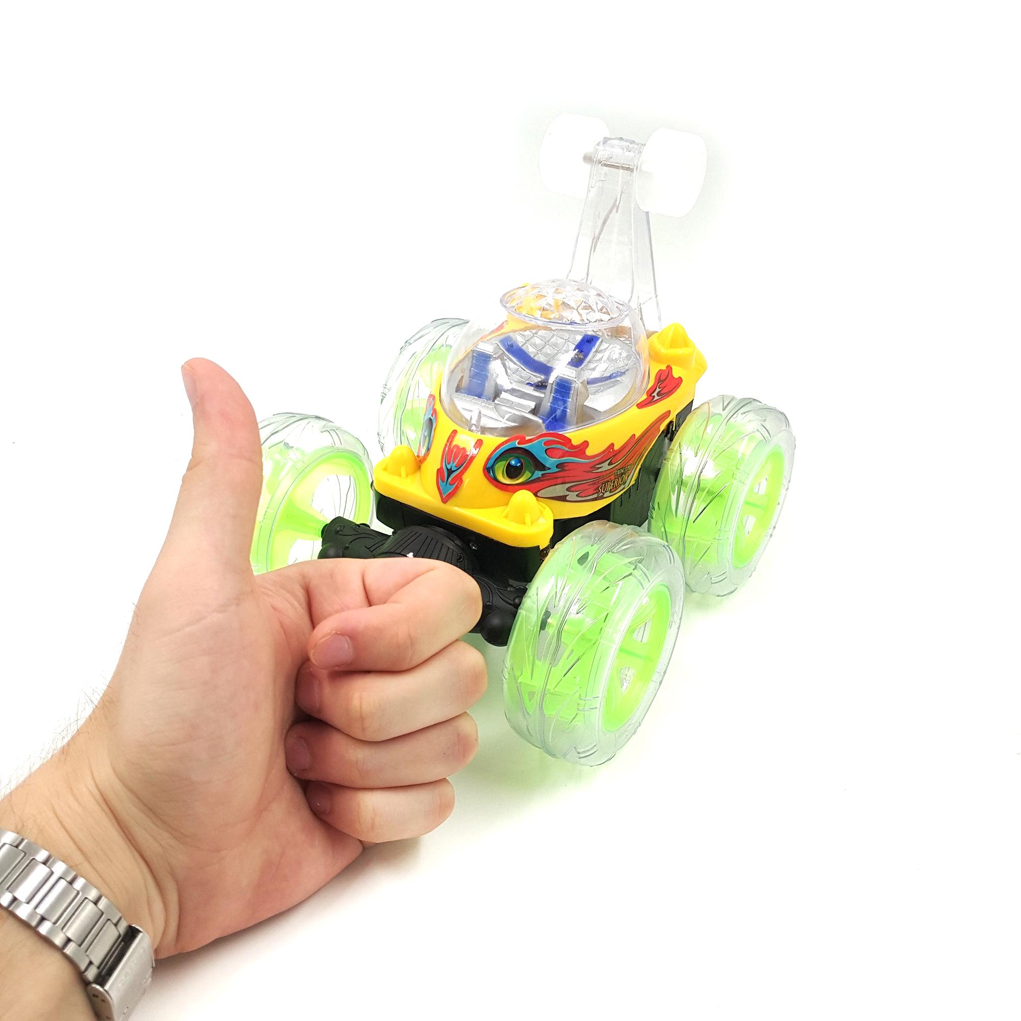 Машинка перевёртыш Jia Yue Toys на радиоуправлении с подсветкой 4,8 В 16 см Желтый (77463j) - фото 9 Машинка перевёртыш Jia Yue Toys на радиоуправлении с подсветкой 4,8 В 16 см Желтый (77463j) - фото 9