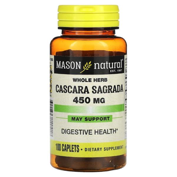 Натуральна добавка для очищення кишечника Mason Natural Whole Herb Cascara Sagrada 100 каплет (000021180)