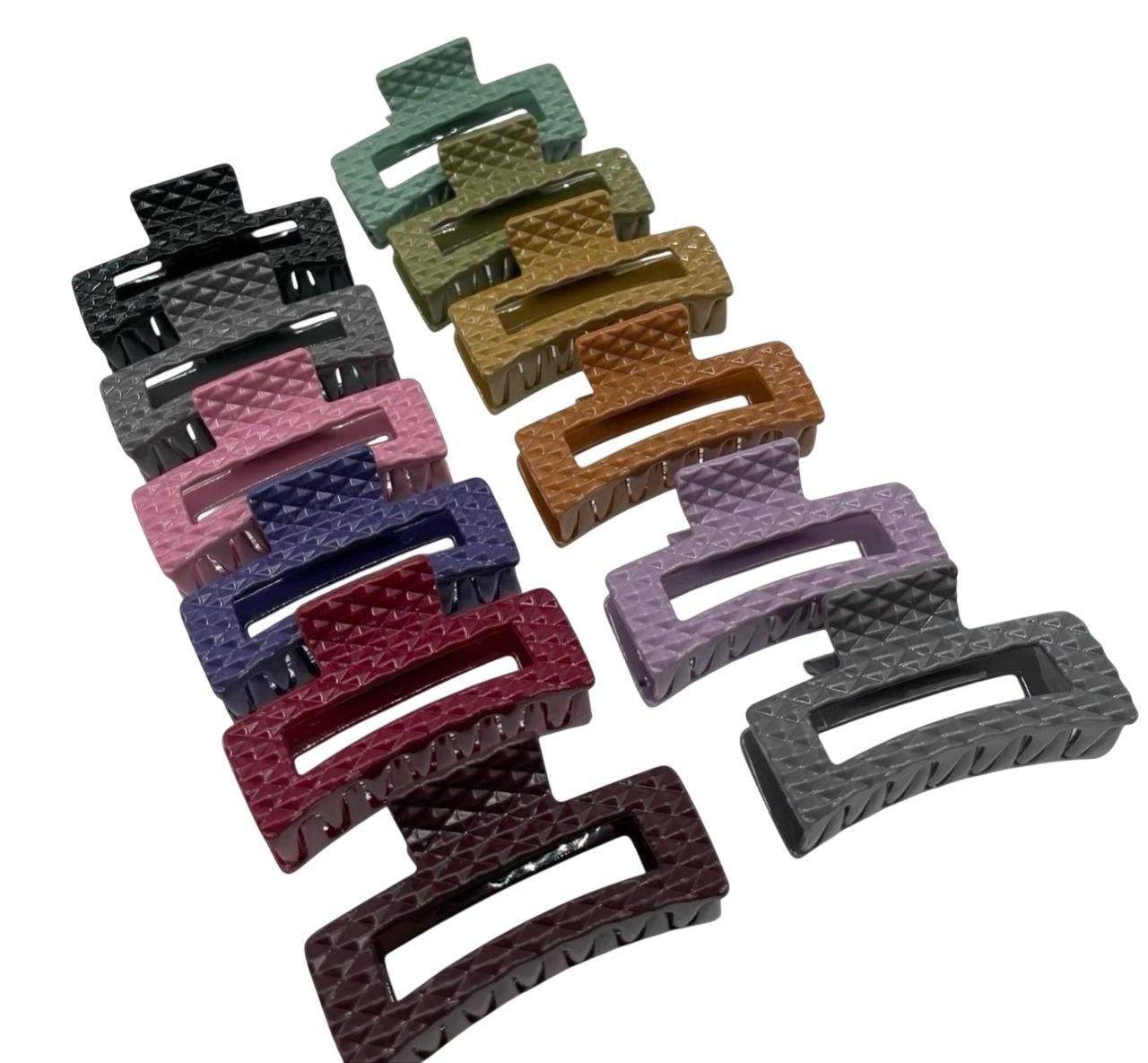 Набор крабиков для волос рельефные 12 шт. Разноцветный (2900601269)