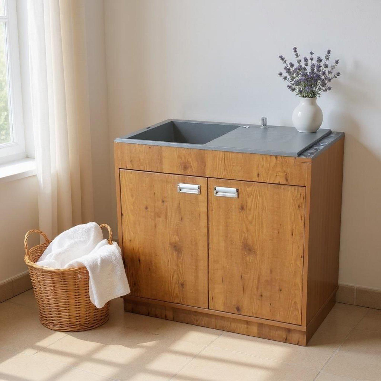 Тумба кухонна пластикова Mikola-M із покриттям HPL 3169 мат з кам'яною мийкою Адамант 90 см (2413) - фото 4 Тумба кухонна пластикова Mikola-M із покриттям HPL 3169 мат з кам'яною мийкою Адамант 90 см (2413) - фото 4