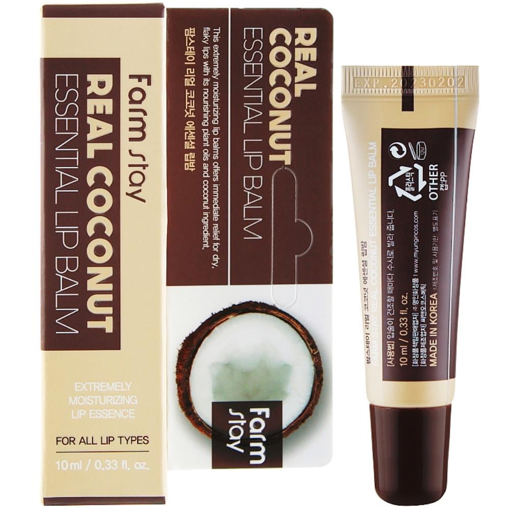 Увлажняющий бальзам для губ с экстрактом кокоса Farmstay Real Coconut Essential Lip Balm 10 мл - фото 1