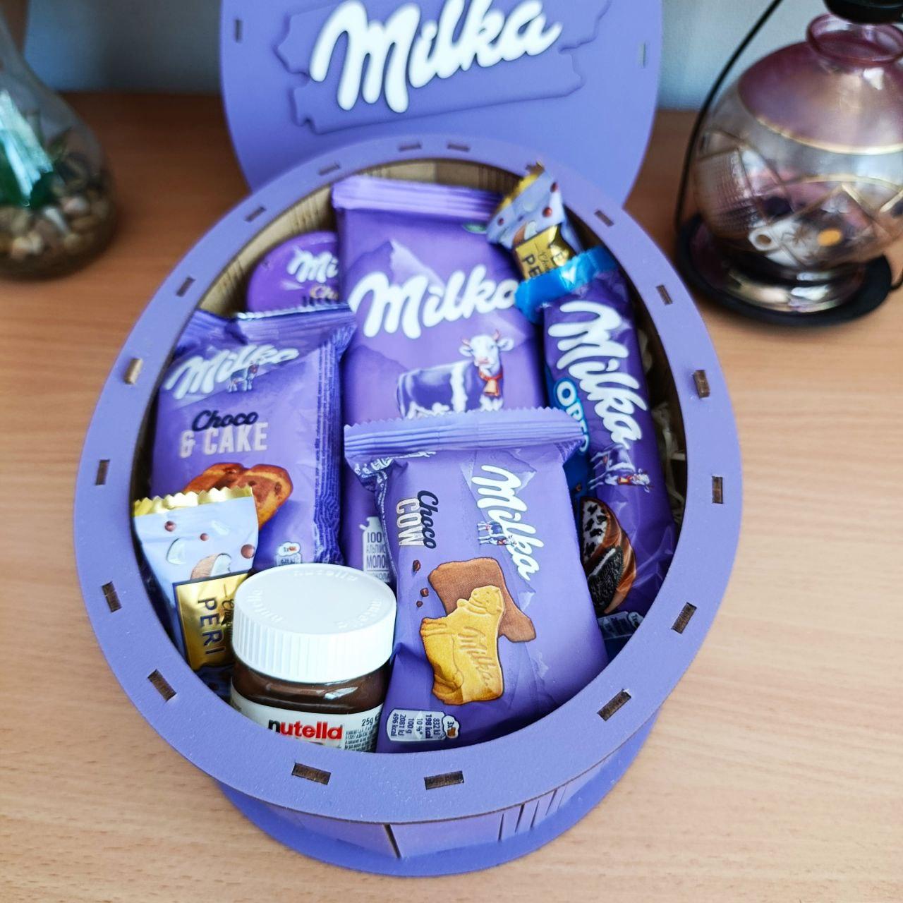 Подарочный бокс милка со сладостями для ребенка/девушки на день рождения/новый год/8 марта (ar269) - фото 4 Подарочный бокс милка со сладостями для ребенка/девушки на день рождения/новый год/8 марта (ar269) - фото 4