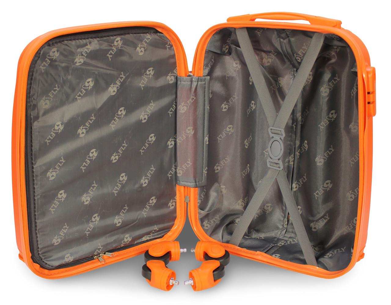 Чемодан пластиковый Fly 310 XS мини ручная кладь на 4 колесах Оранжевый (CEKRBFL310XM4ORA) - фото 6