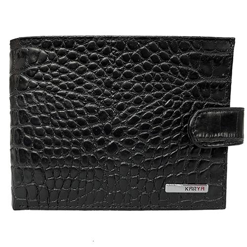 Портмоне мужское из натуральной кожи тиснение под крокодил Karya Черный (0983-53)