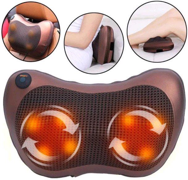 Электромассажер-подушка Massage Pillow Инфракрасный роликовый (8028) - фото 3
