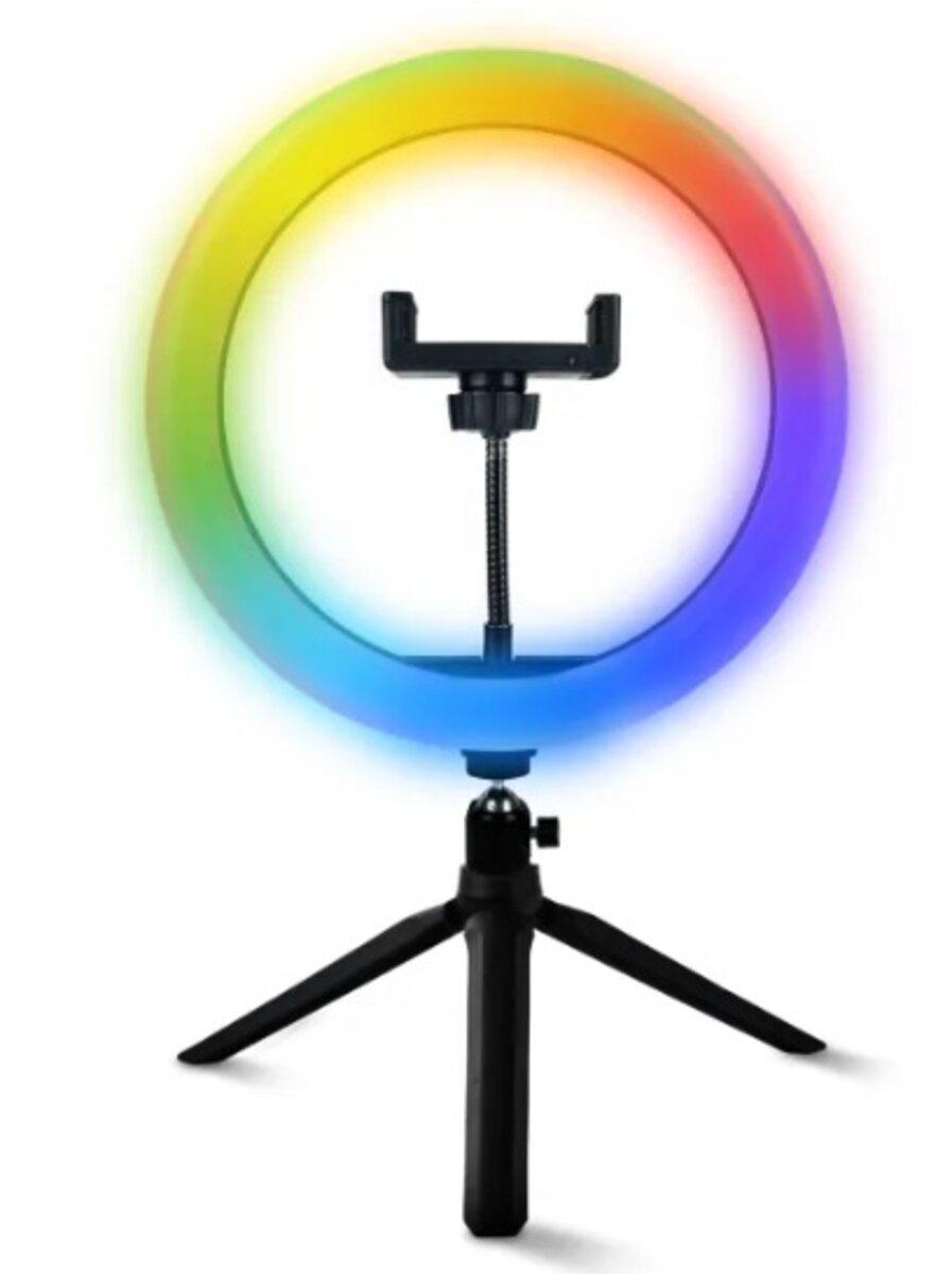 Кольцевая лампа с RGB-подсветкой NNHQ-10 RGB d 26 см 3000-6500K Черный (NNHQ10RGB)
