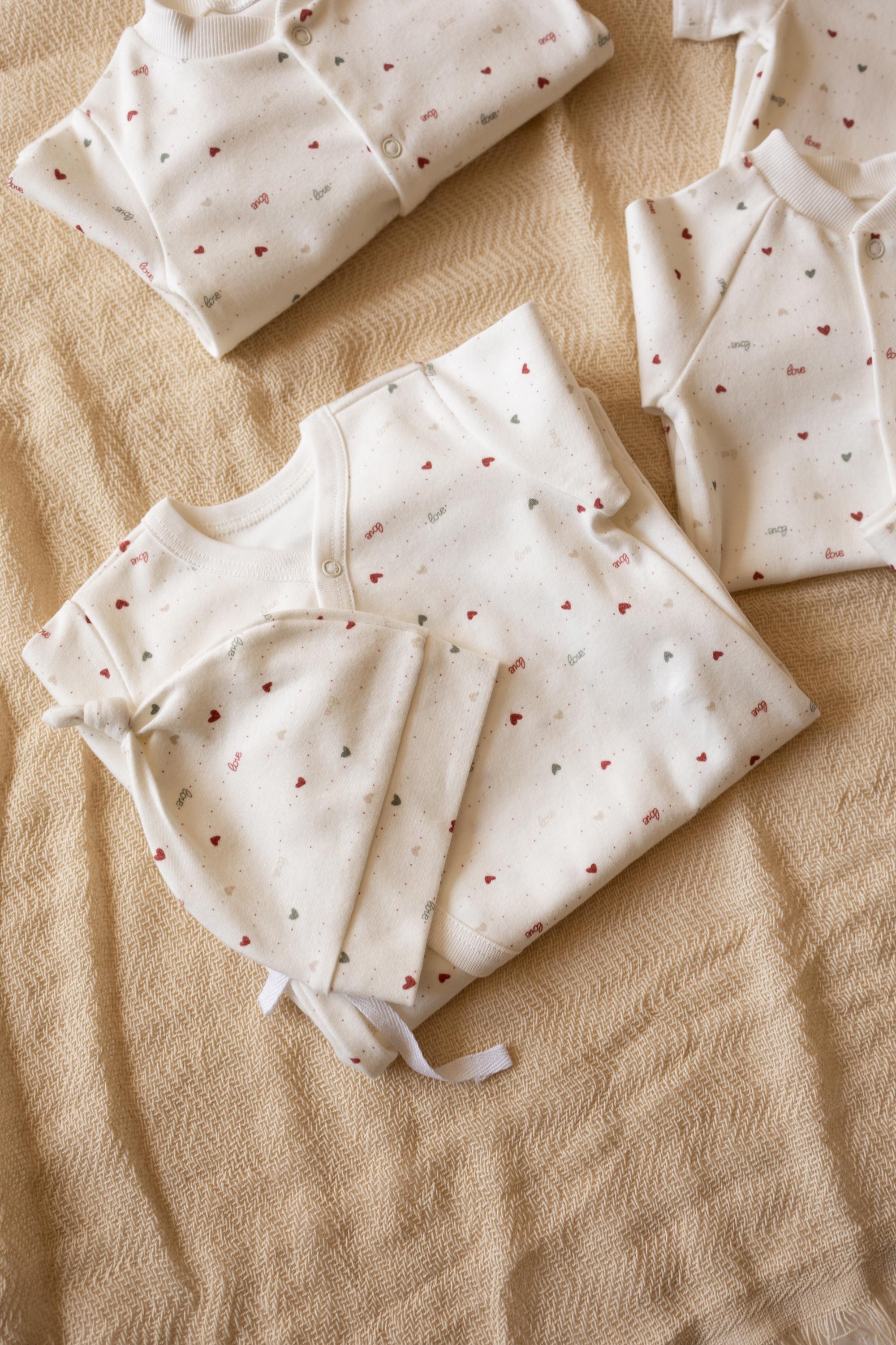 Комплект одягу ромпер кімоно/шапочка  Сердечка 68 см (2702864447) - фото 2