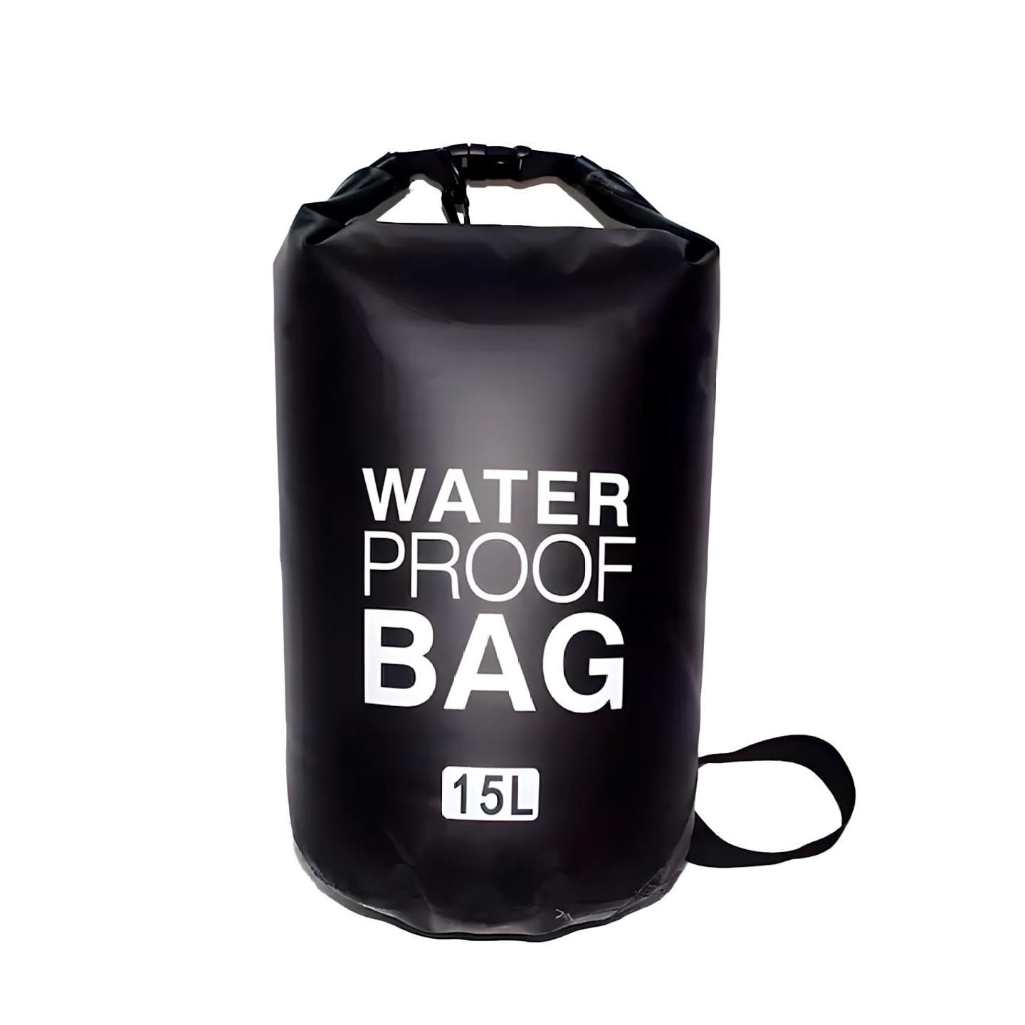 Гермомешок туристический водонепроницаемый 15 л Черный (12866)