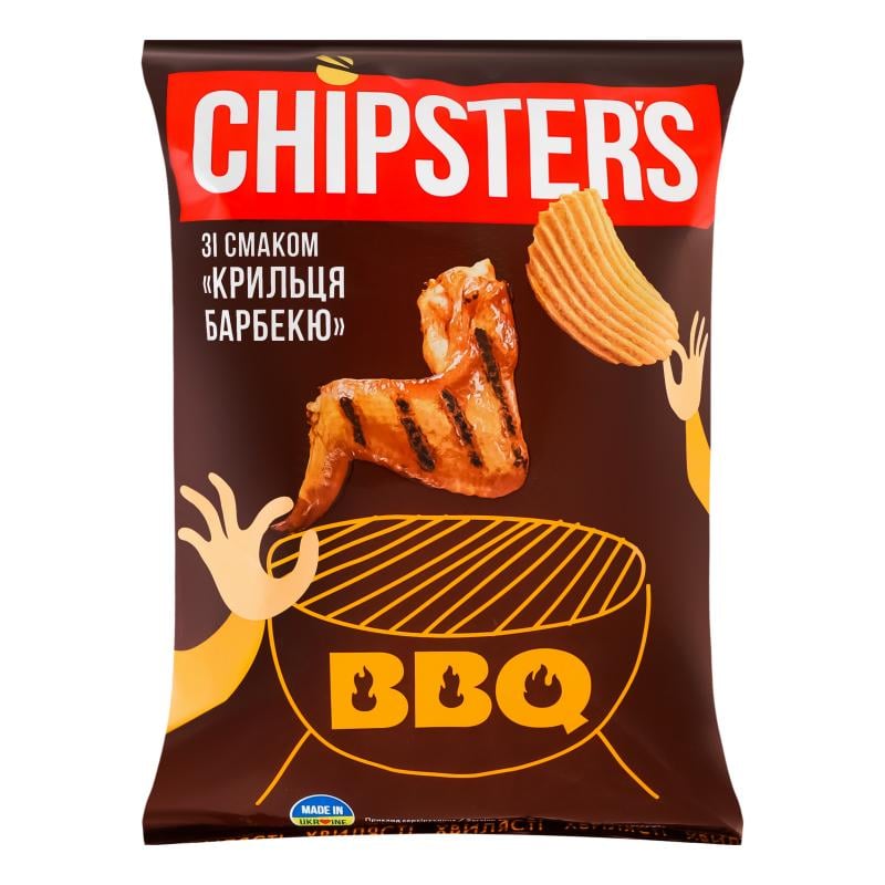 Чипси хвилясті CHIPSTER'S Крильця барбекю 120 г (4820182747137)