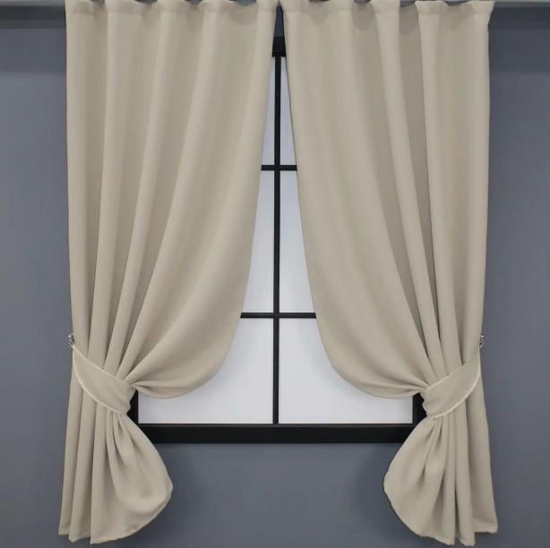 Комплект штор блекаут 1,3х1,7 м 2 шт. Бежевый (1152ш)