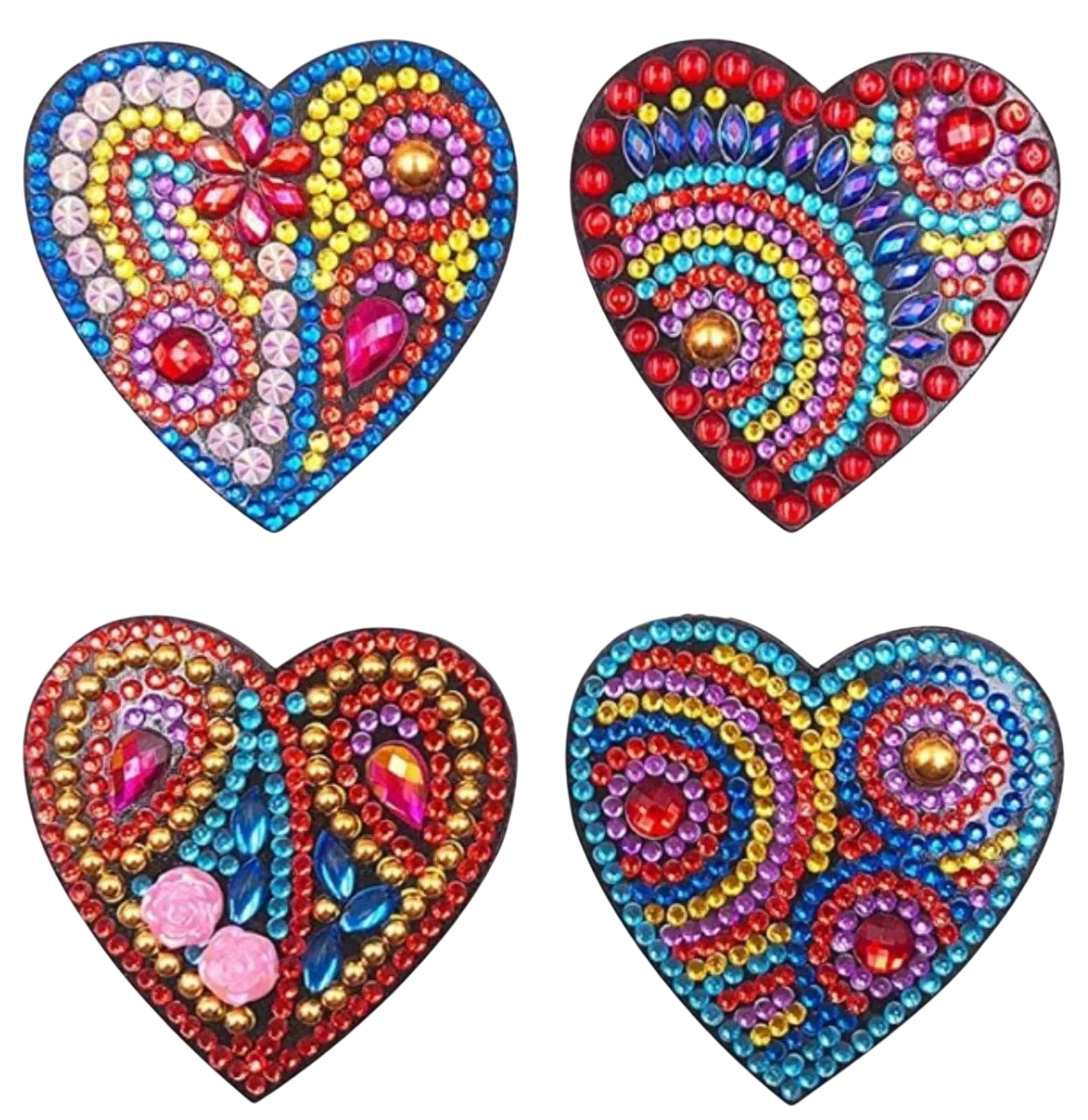 Набор магнитиков для алмазной мозаики ColorArt Сердечка FM53 4 шт. 10x10 см
