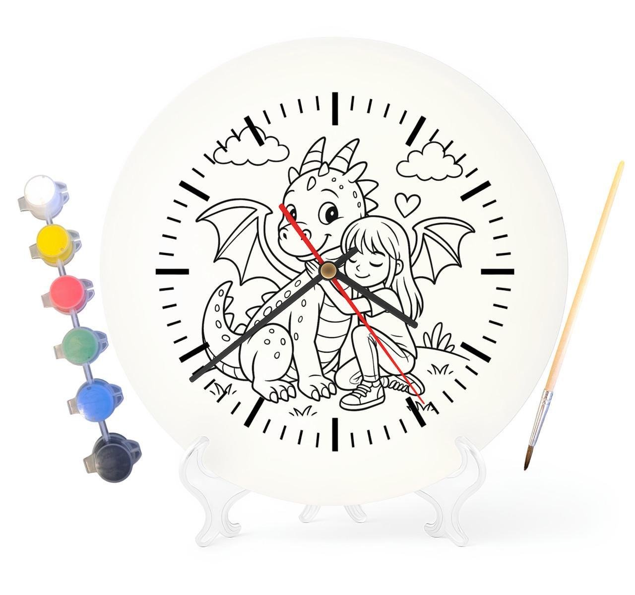 Детский набор для творчества часы раскраска Дракон 30 см (Г0042)