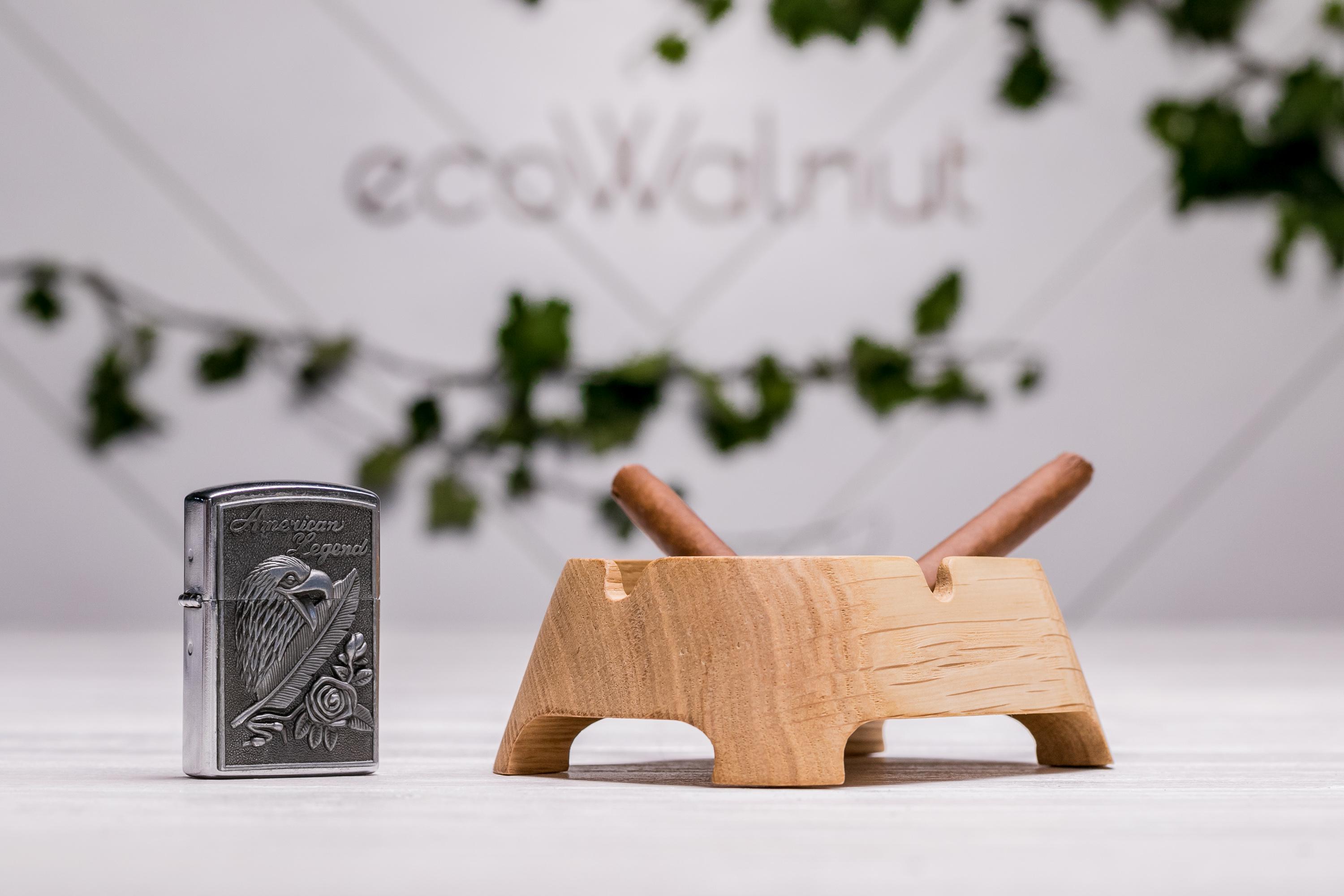 Попільничка EcoWalnut з гравіюванням на подарунок НЛО з дуба (LA-1) - фото 7