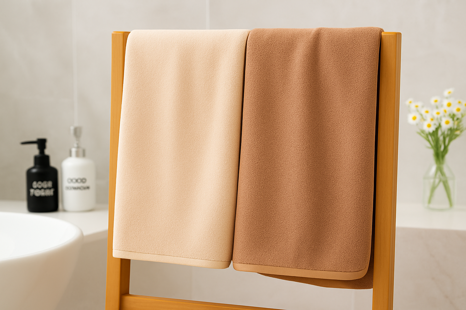 Полотенце Баня микрофибра 70х140 см 2 шт. Светло-бежевый/Шоколадный (MH-1210B/70x140) - фото 1 Полотенце Баня микрофибра 70х140 см 2 шт. Светло-бежевый/Шоколадный (MH-1210B/70x140) - фото 1