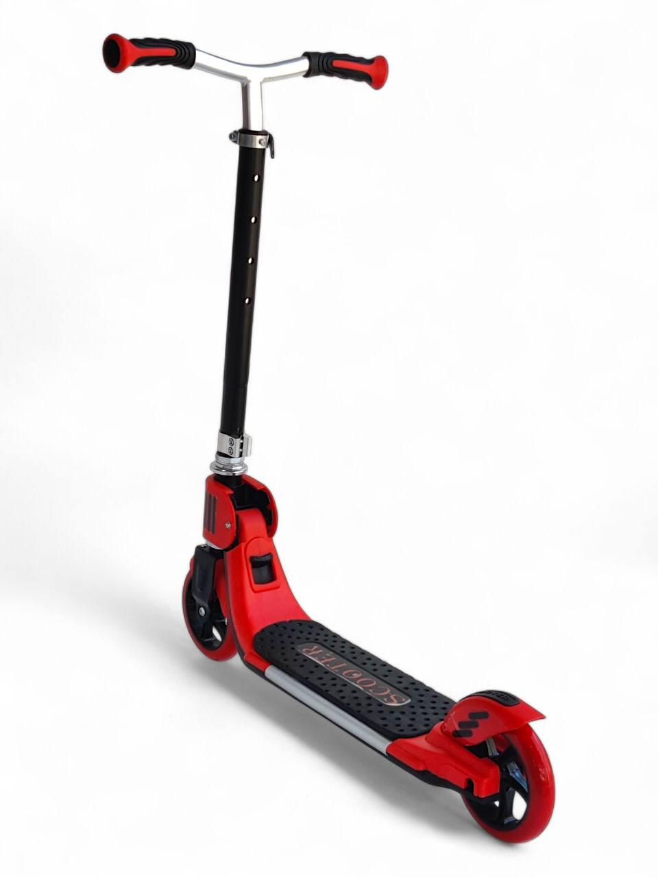 Самокат дитячий двоколісний Scooter HBC 391X до 75 кг з ножним гальмом Червоний (391Xr-s2) - фото 2