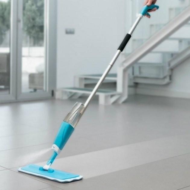 Універсальна швабра з насадкою для миття вікон та розпилювачем Healthy Spray Mop 450 мл Синій - фото 5