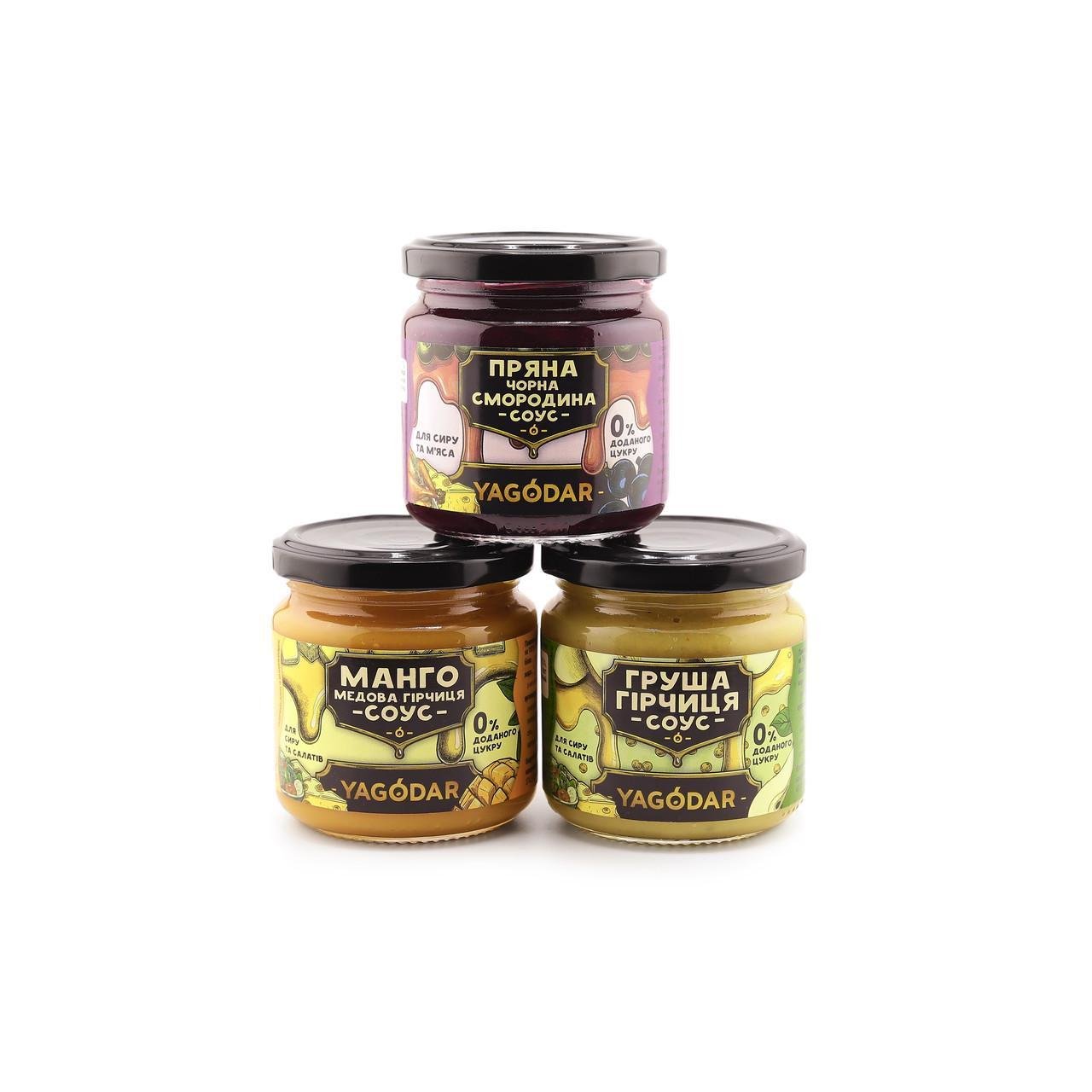 Соус фруктово-ягодный YAGODAR без сахара 3 шт. 605 г (2386738221)