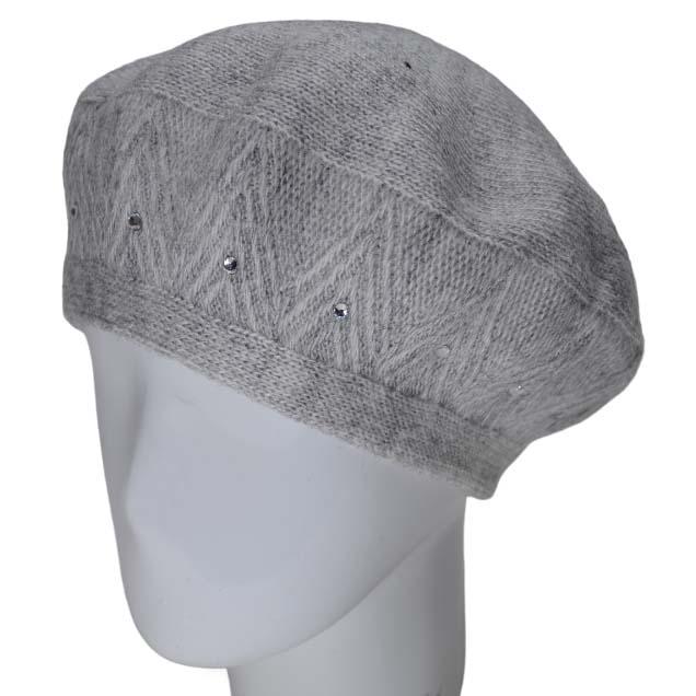 Берет женский Lirus Лайза двойной полушерстяной Светло-серый (118928)