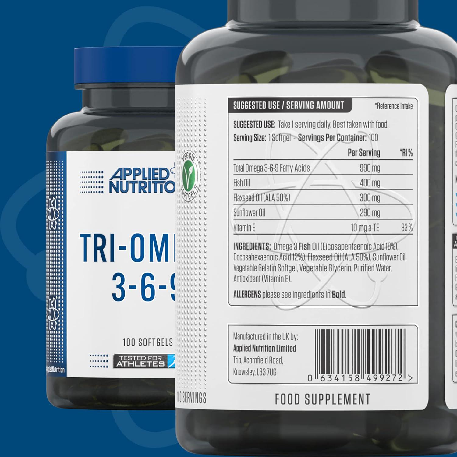 Омега 3-6-9 Applied Nutrition Tri-Omega 3-6-9 100 softgels - фото 2