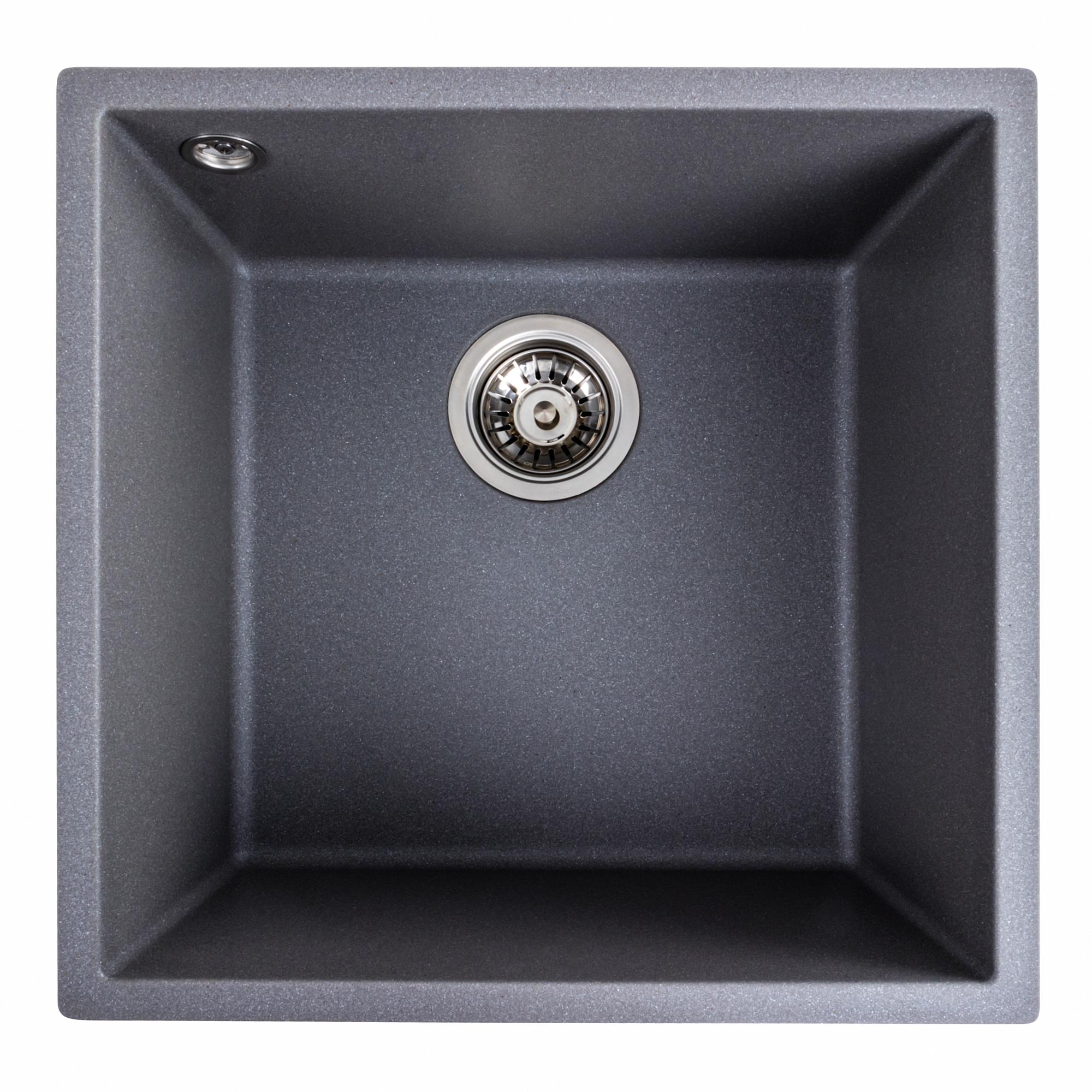 Мойка для кухни гранитная Platinum 4040 RUBA Серый муссон матовый Мойка для кухни гранитная Platinum 4040 RUBA Серый муссон матовый