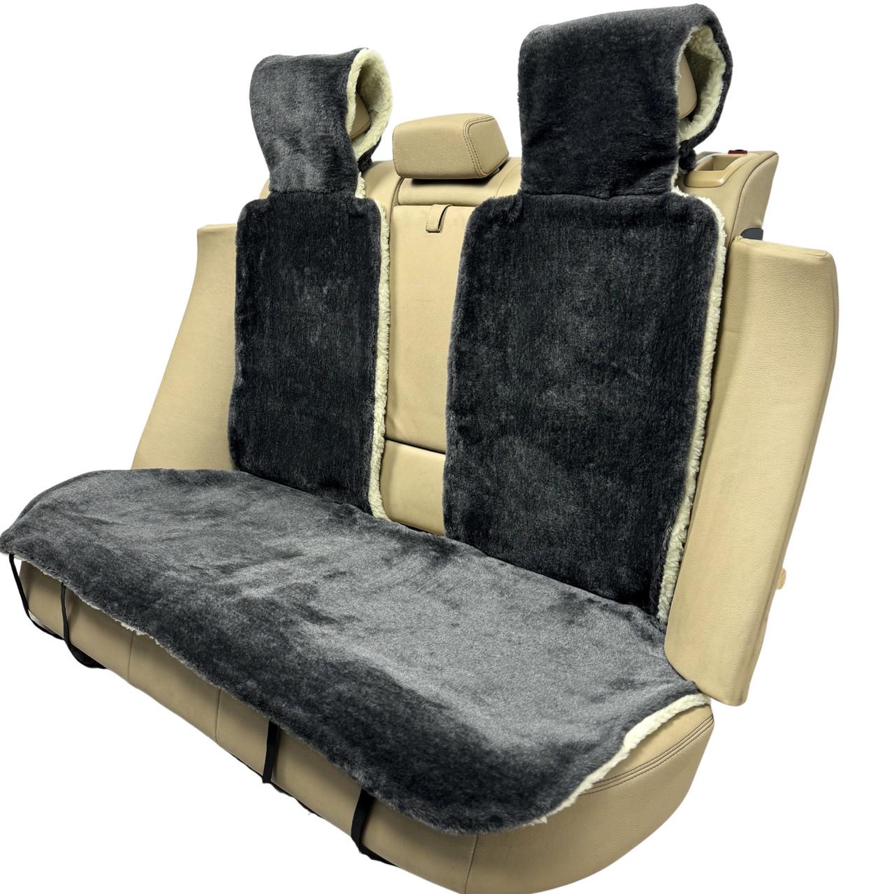 Накидка-чехол универсальная меховая на заднее сиденье авто из овчины Runa Серый (304-3-N)