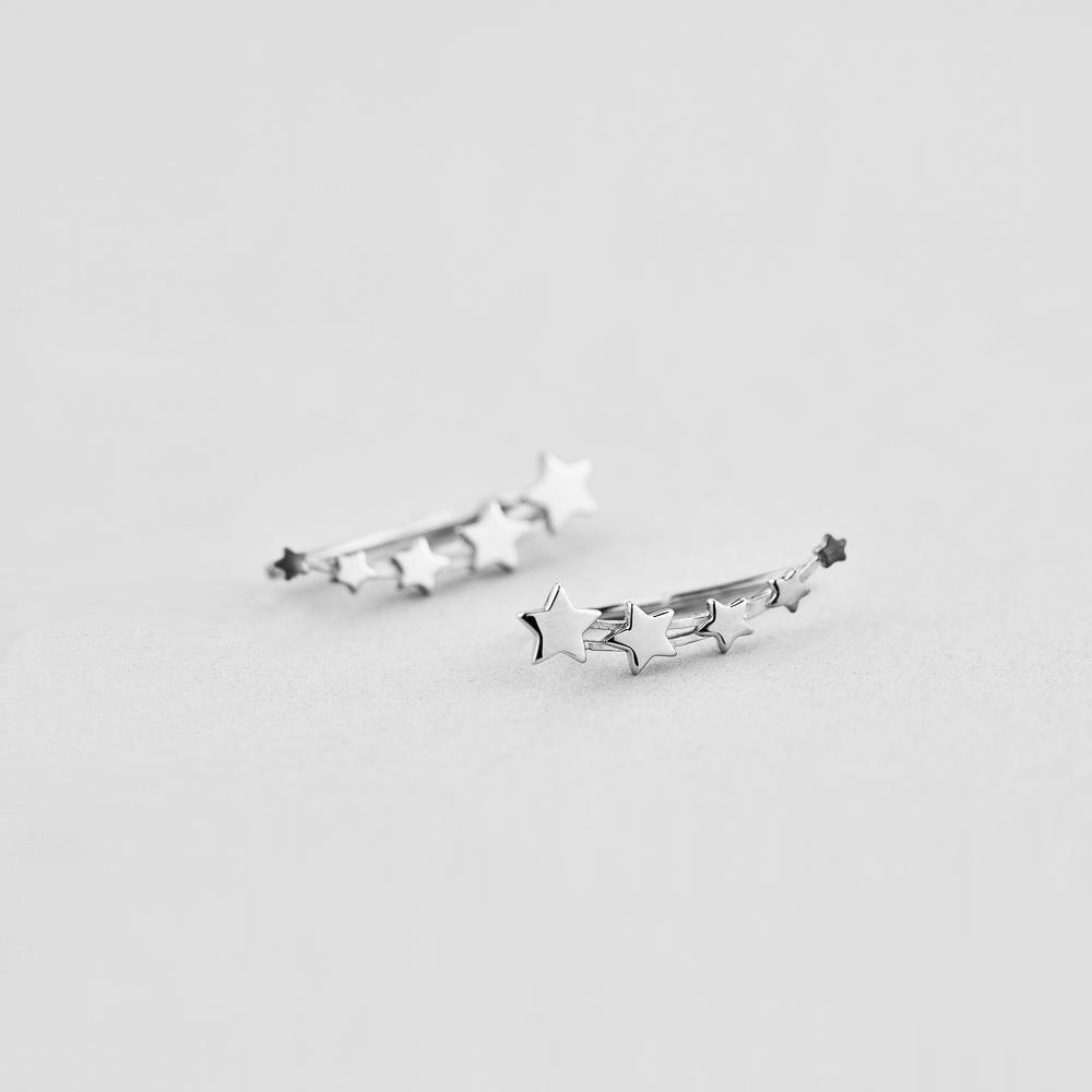 Серебряные серьги Minimal Звездная ночь (794)