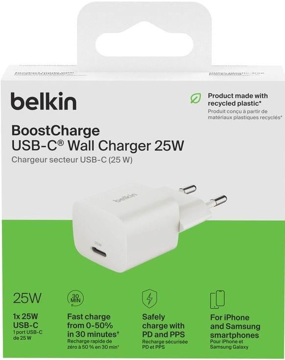 Зарядное устройство сетевое Belkin 25 Вт USB-С Белый (WCA012KQWH) - фото 7