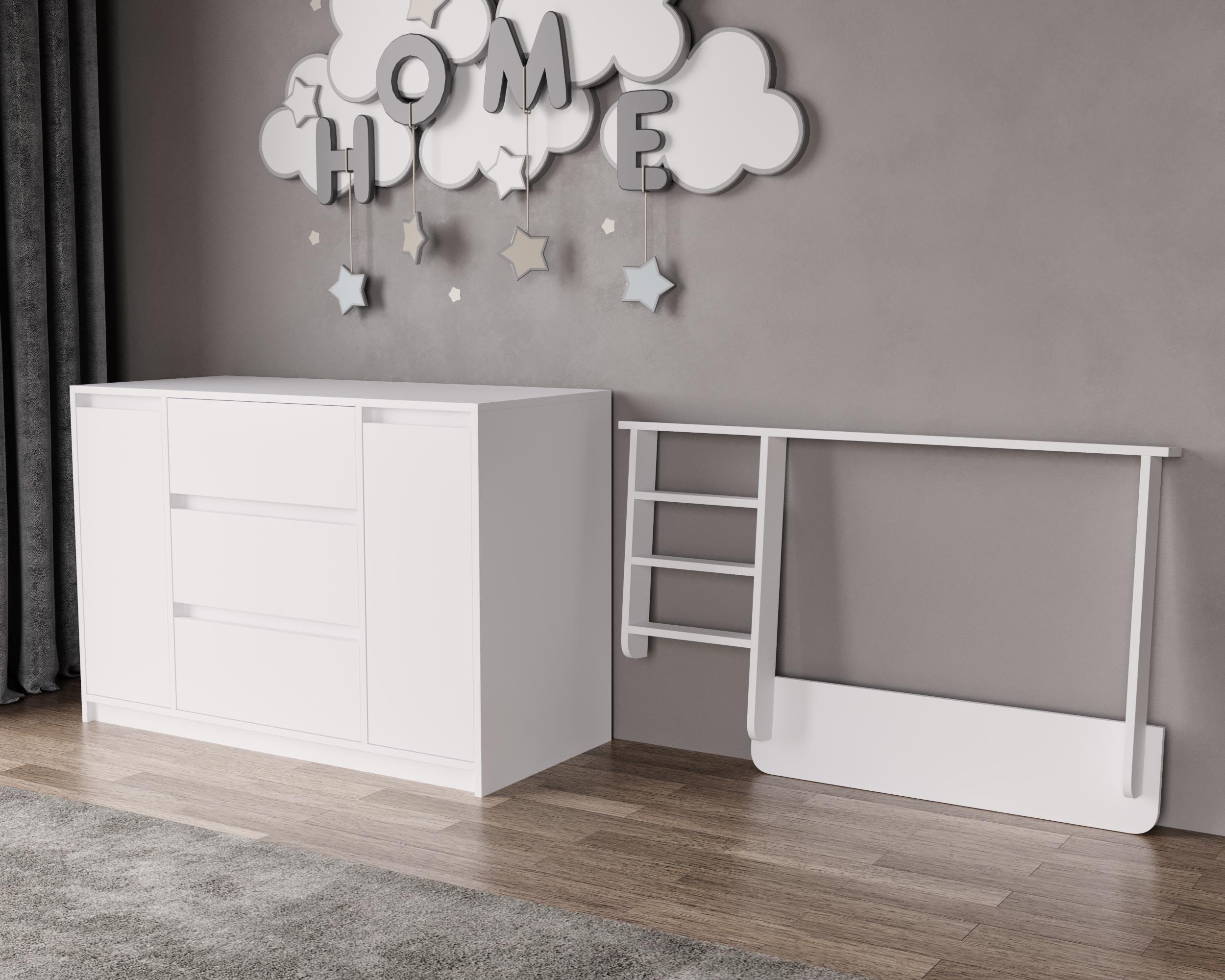 Пеленальный комод Furnigrade ПС-4 70,6х110х87,2 см Белый