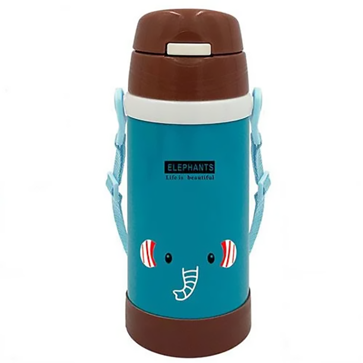 Термос-поилка с ремешком Stenson 500 мл Слоник (MMS-MT-2087)