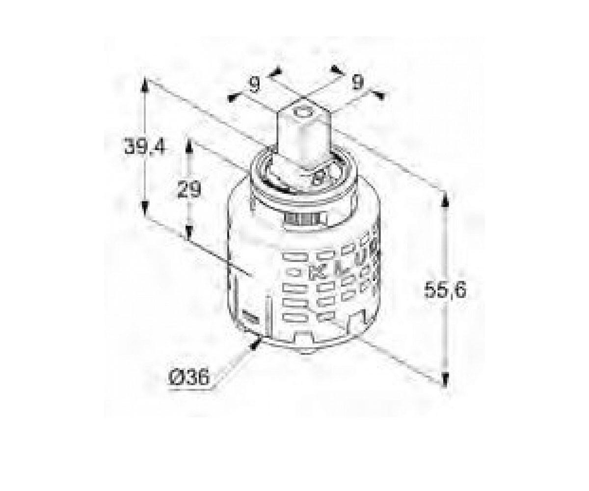 Картридж керамічний 36 мм KLUDI 756070000 - фото 2