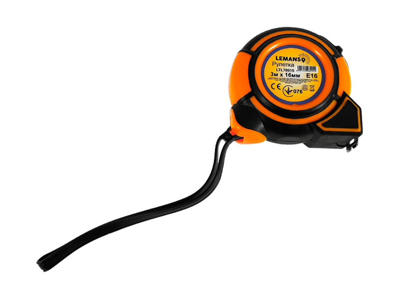 Рулетка Lemanso LTL70015 3 м х 16 мм Оранжево-черный (6400)