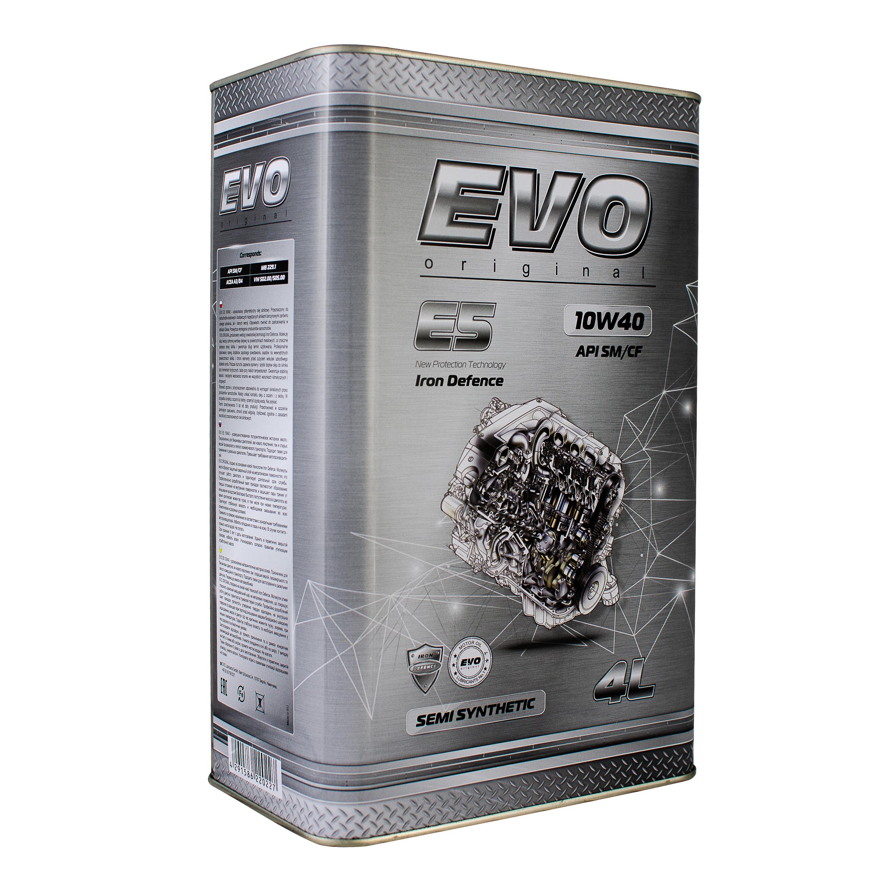 Моторное масло Evo E5 10W-40 SM/CF 4 л