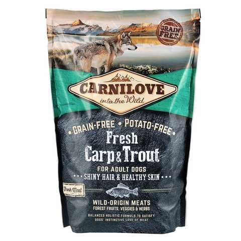 Корм сухой беззерновой Carnilove Dog Fresh Carp & Trout с карпом и форелью для взрослых собак всех пород 1,5 кг (27533)
