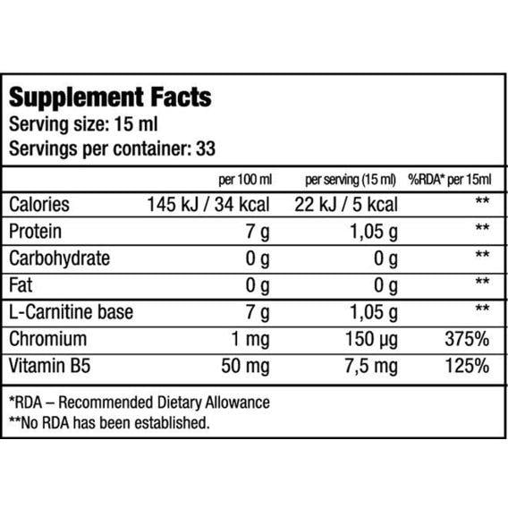 Комплексний жироспалювач BioTechUSA L-Carnitine+Chrome 500 мл 33 порцій Orange - фото 2