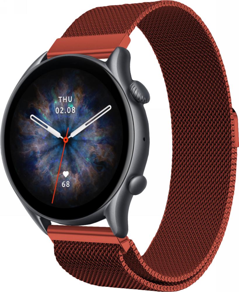 Ремешок Миланская Петля Milano для Amazfit GTR 3 Pro Red (24023)