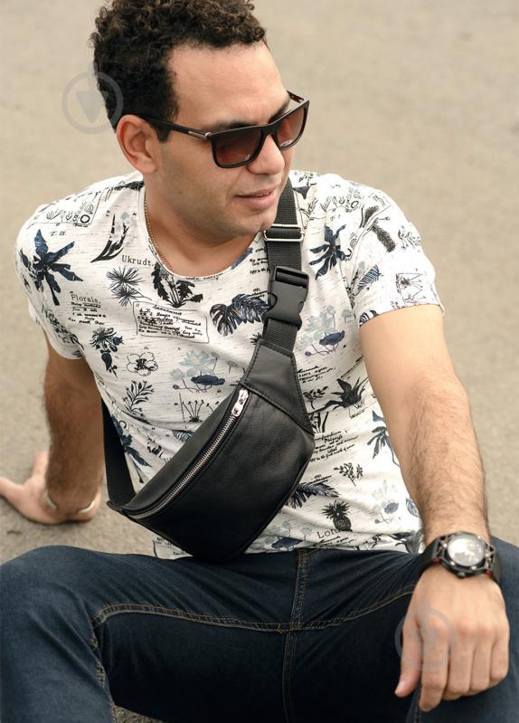 Поясная сумка бананка кожаная Sambag Tirso PSSm Черный (81113001m)