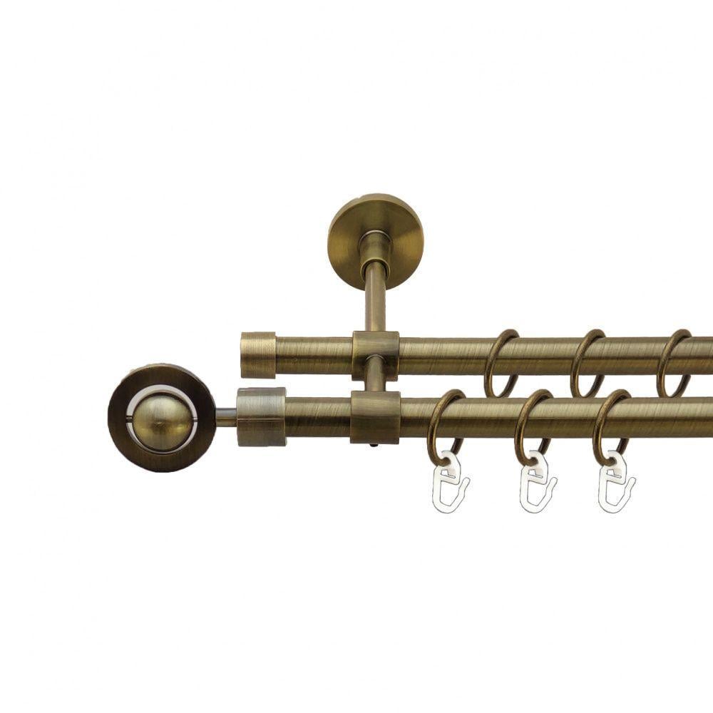 Карниз для штор Orvit Пополо дворядний гладкий 16/16 мм 300 см Антик (7329454)