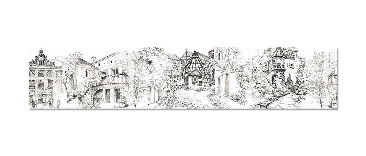 Наклейка виниловая на кухню Zatarga Нарисованная Улица 600х3000 мм (1294193356) Наклейка виниловая на кухню Zatarga Нарисованная Улица 600х3000 мм (1294193356)