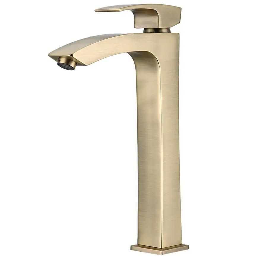 Смеситель для умывальника Gappo G1007-42 высокий однорычажный Бронзовый (196855)