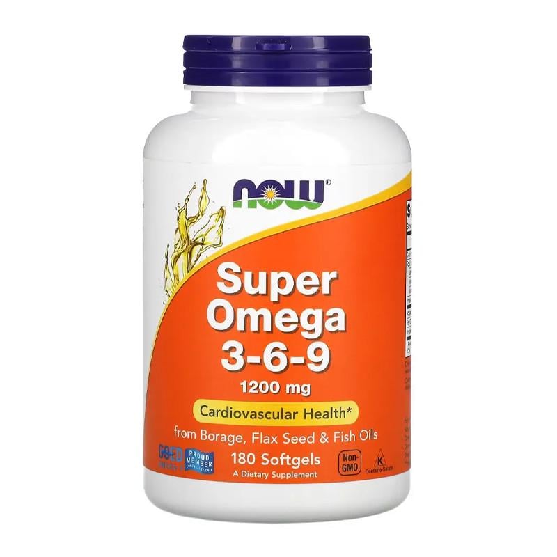 Омега жирные кислоты NOW Super Omega 3-6-9 1200 мг 180 капс. (07706-01) Омега жирные кислоты NOW Super Omega 3-6-9 1200 мг 180 капс. (07706-01)