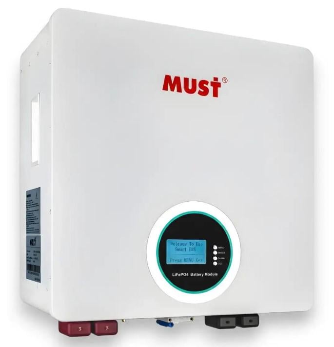 Аккумулятор MUST LP16-24320 LiFePO4 25,6В 320Агод 7,5 кВт/ч для инвертора и ИБП Smart BMS CAN/RS485/RS232 настенный 6000 и циклов